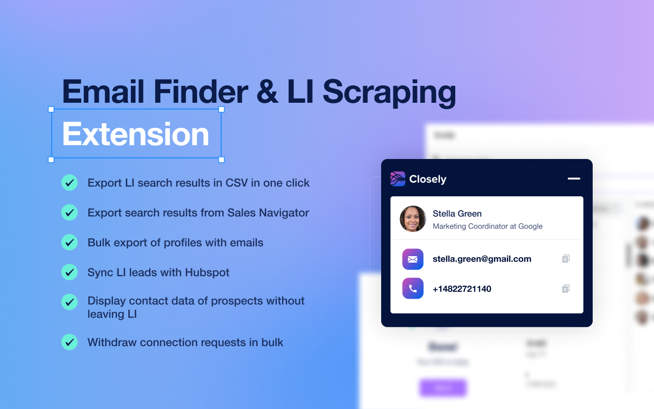 Closely: Email Finder & LI Data Scraper截图3