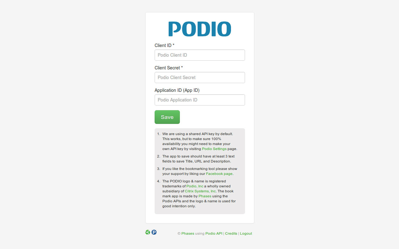 Bookmark to Podio截图1