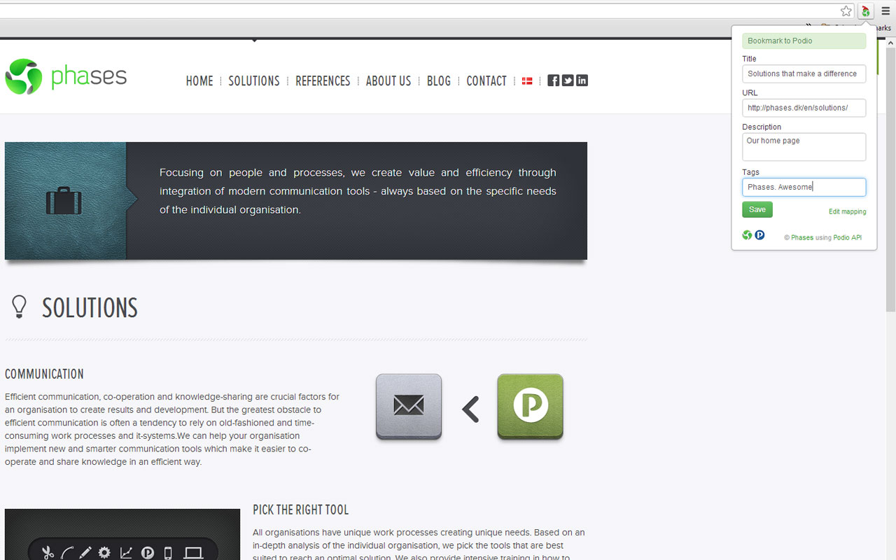 Bookmark to Podio截图2