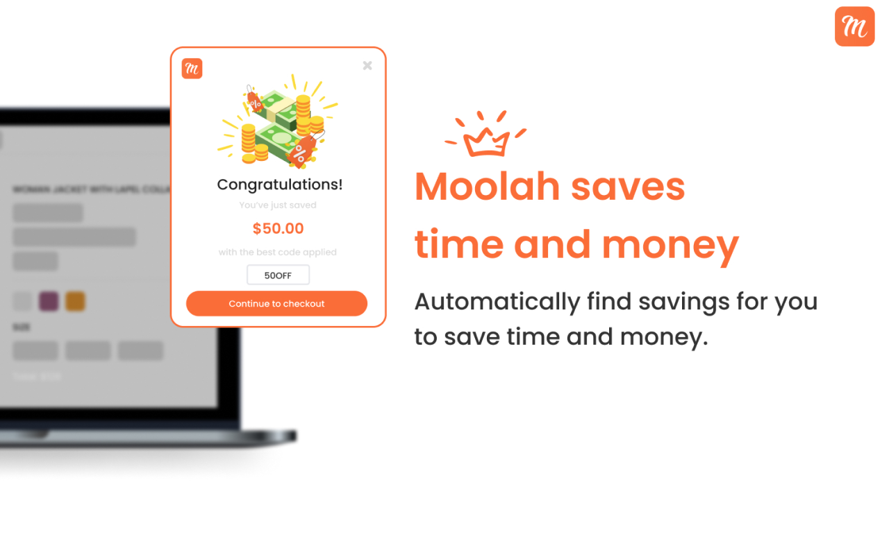 Moolah - 自动搜索最佳优惠券截图1