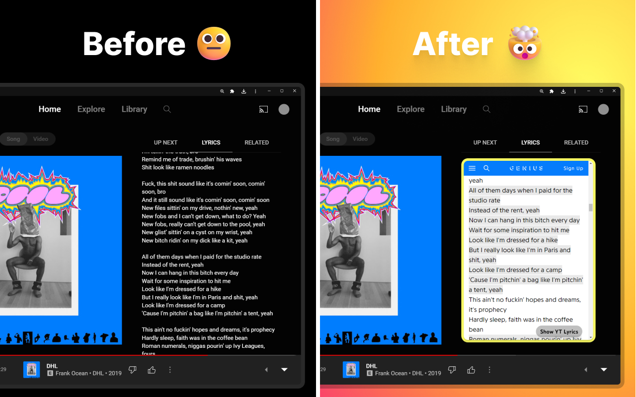 Genius Lyrics for YouTube Music截图1