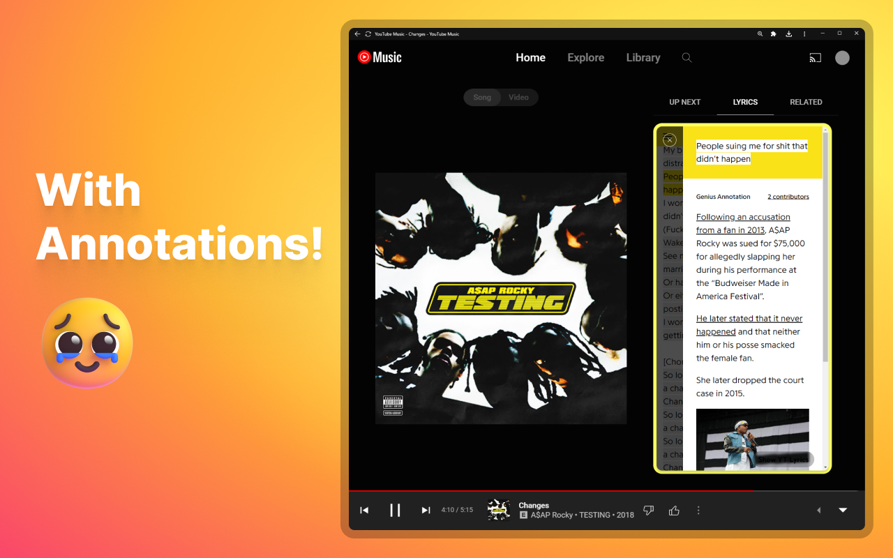 Genius Lyrics for YouTube Music截图2