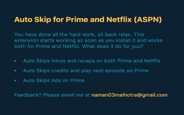 Netflix, Prime, JioCinema, Hotstar - Auto intro skipper截图2