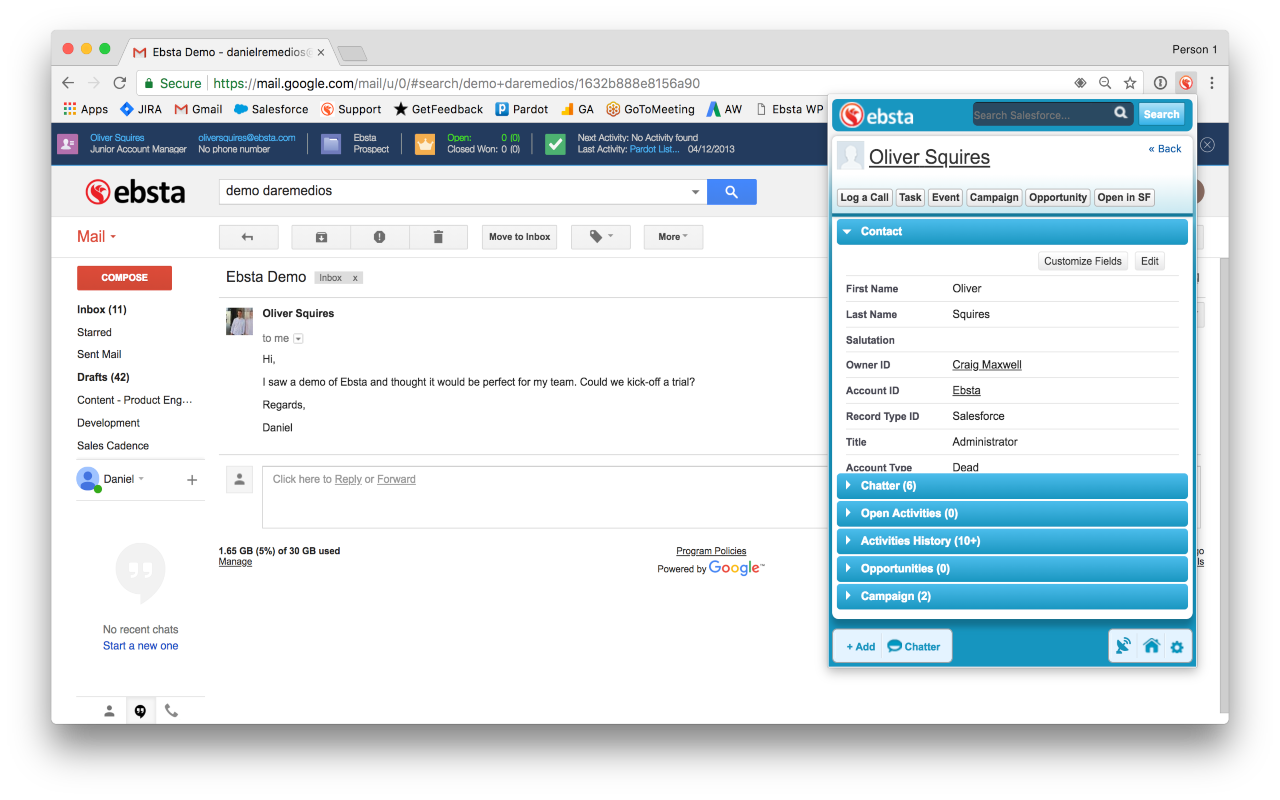 Ebsta For Salesforce截图3