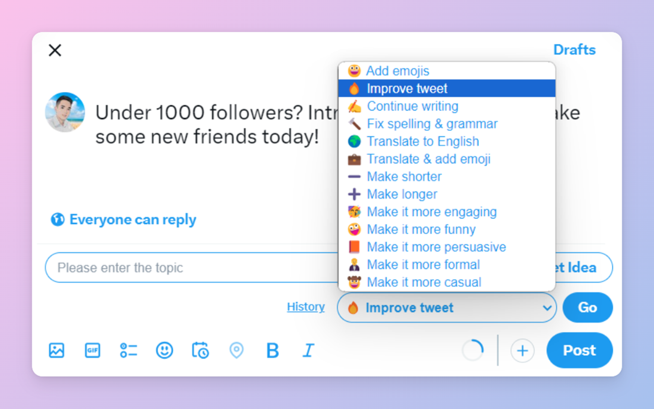 Tweeteasy - Tweet Generator and Booster截图2