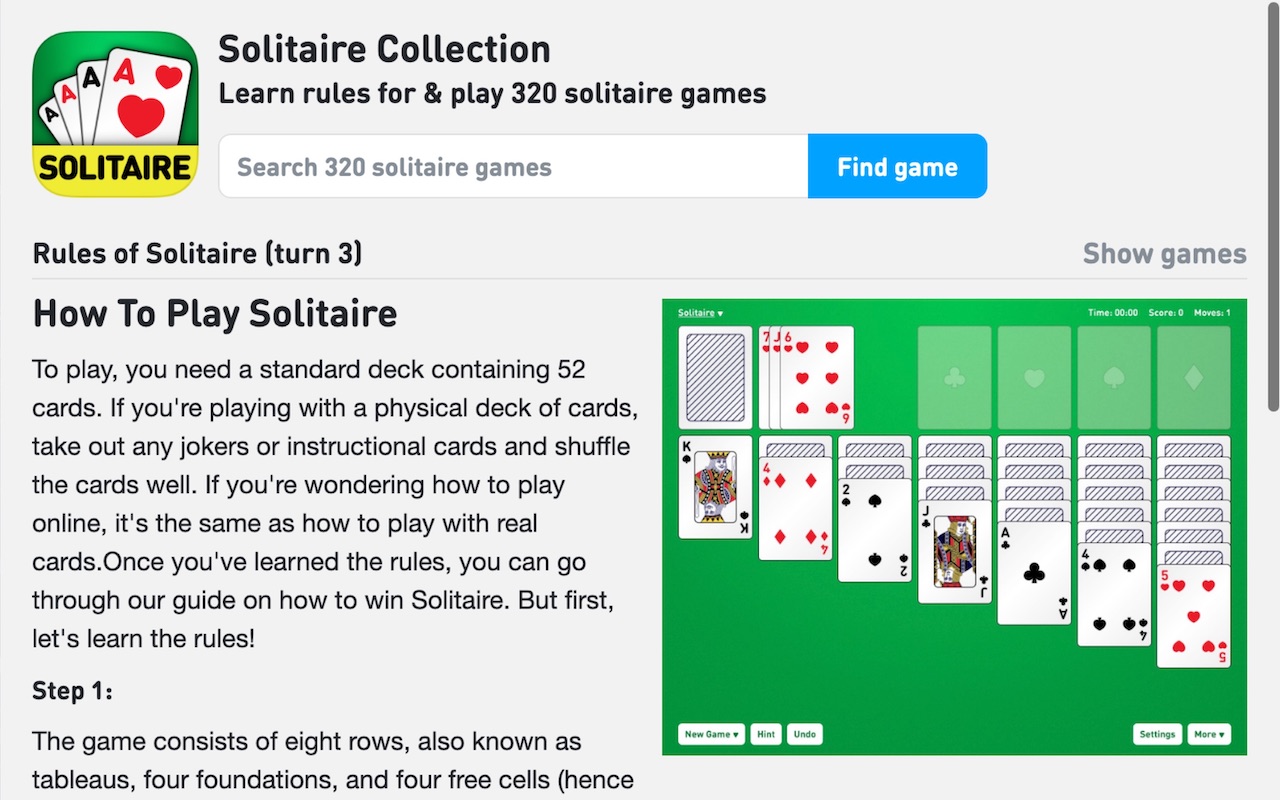 Solitaire Collection with Rules (320 Games)截图3