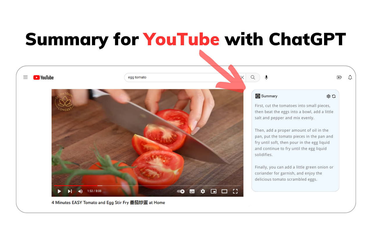 YouTube视频和Google搜索内容ChatGPT总结工具截图1