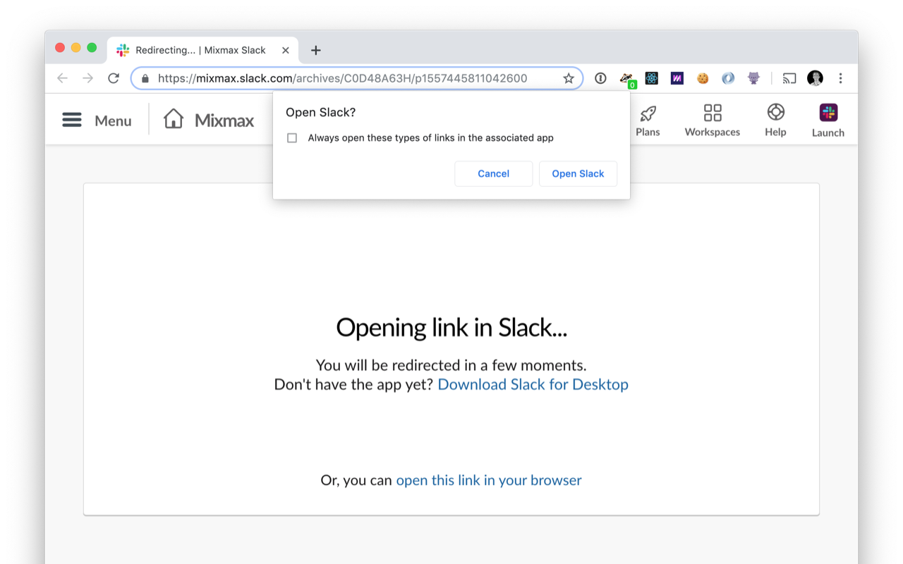 Force Slack in Browser截图1