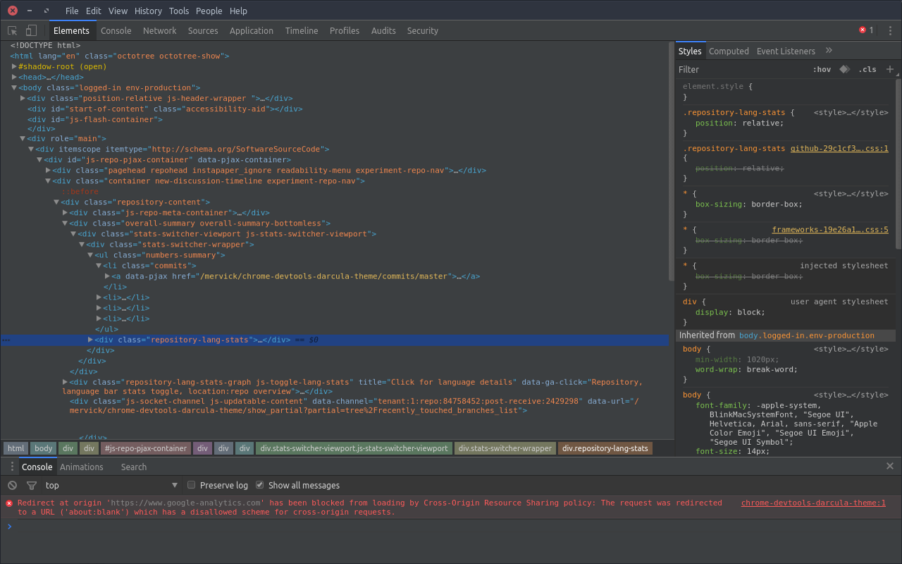 Darcula Theme for DevTools截图2