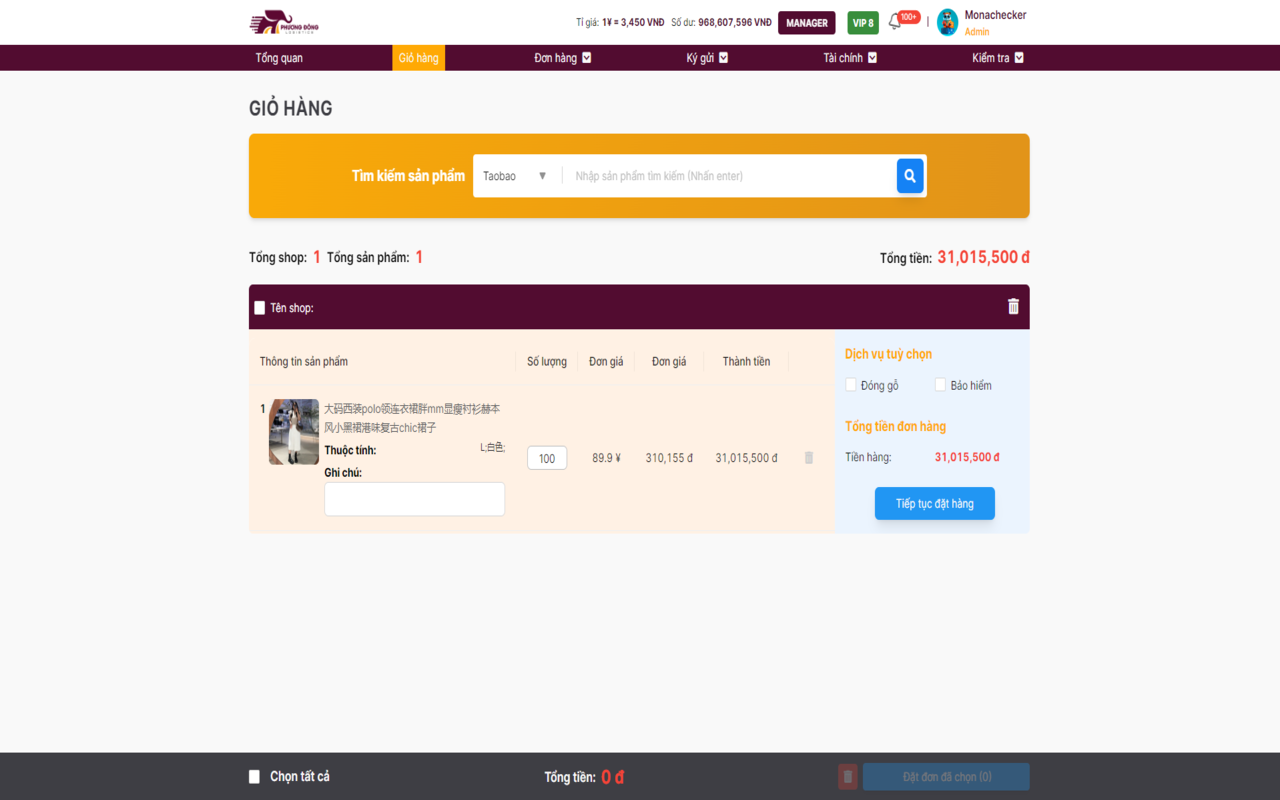 CÔNG CỤ ĐẶT HÀNG PHƯƠNG ĐÔNG LOGISTICS截图1