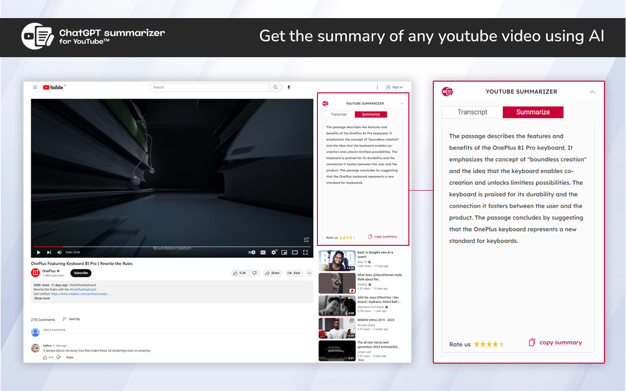 youtube摘要与chatgpt截图1
