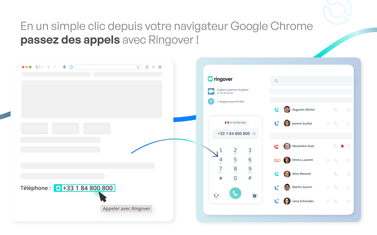 Click To Call for Internet Phone - Ringover截图2