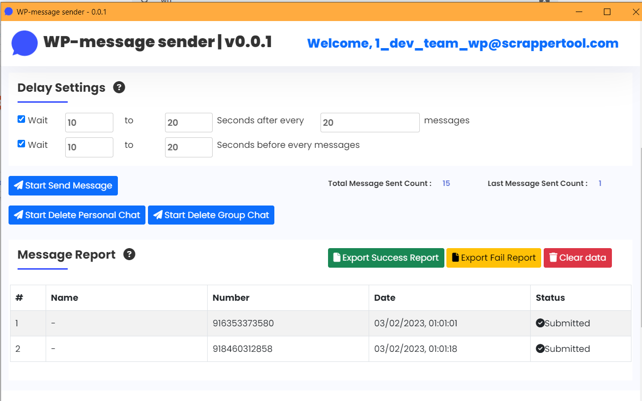WP-message sender截图1