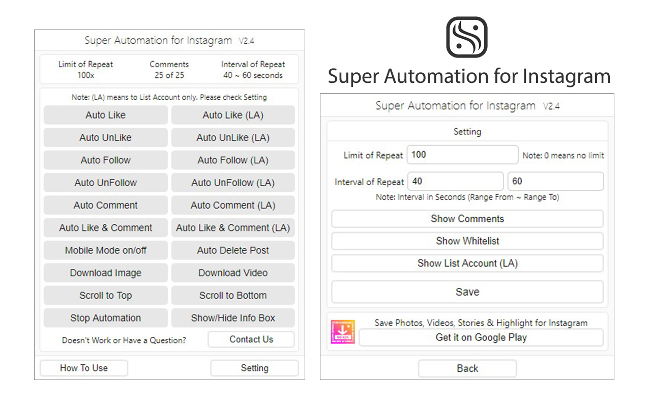Super Automation for Instagram截图1