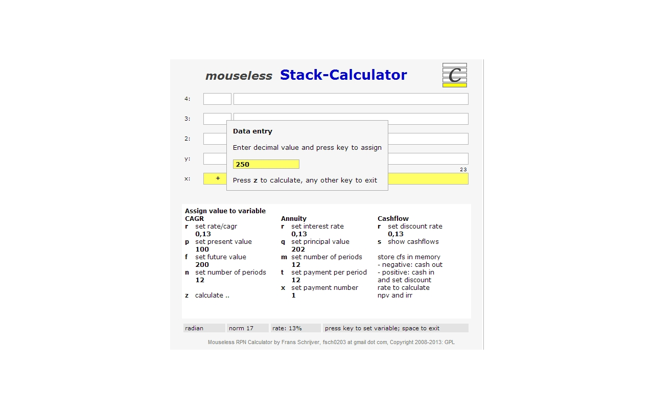 Mouseless Stack-Calculator Ext截图5