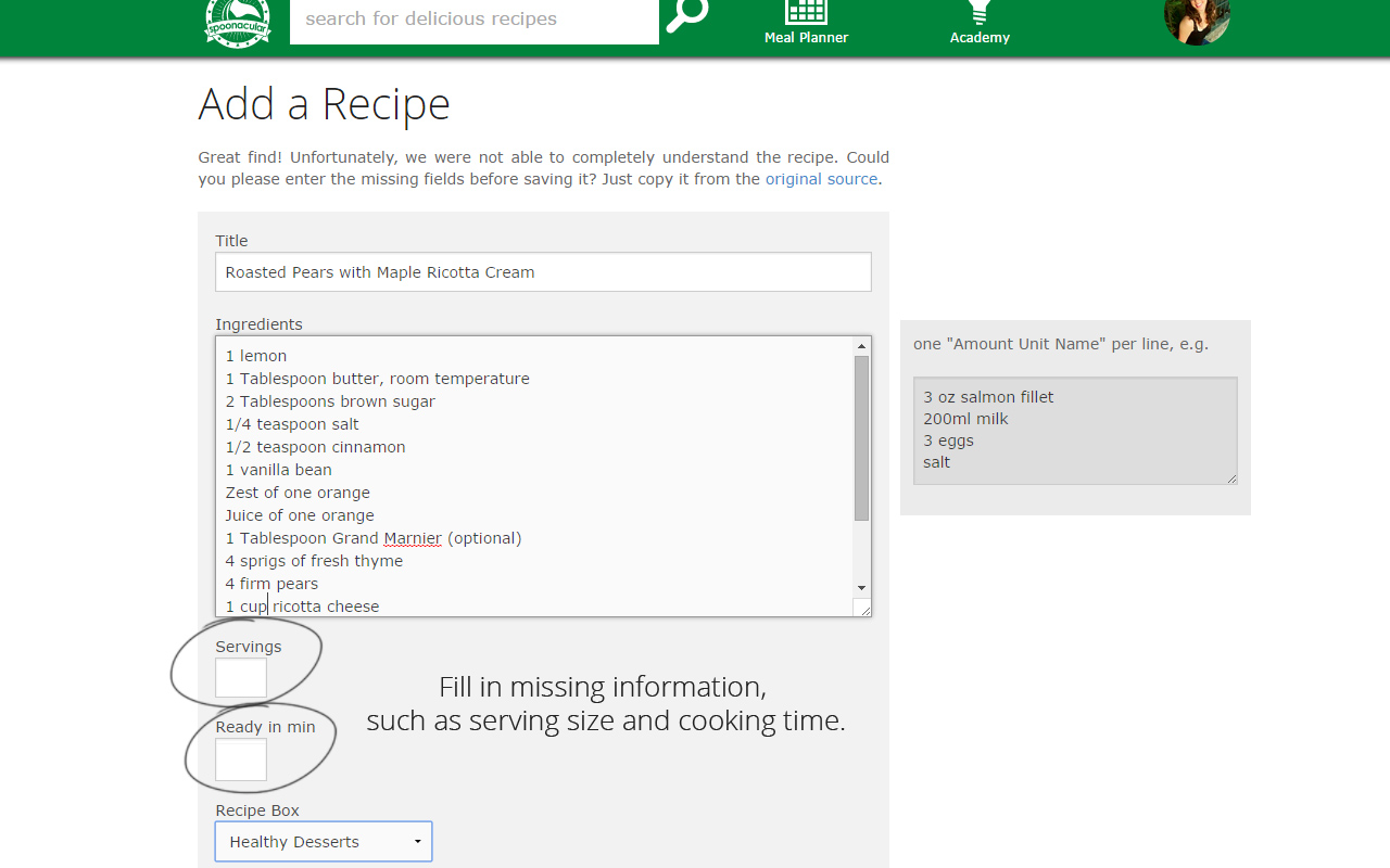 spoonacular recipe saver截图1