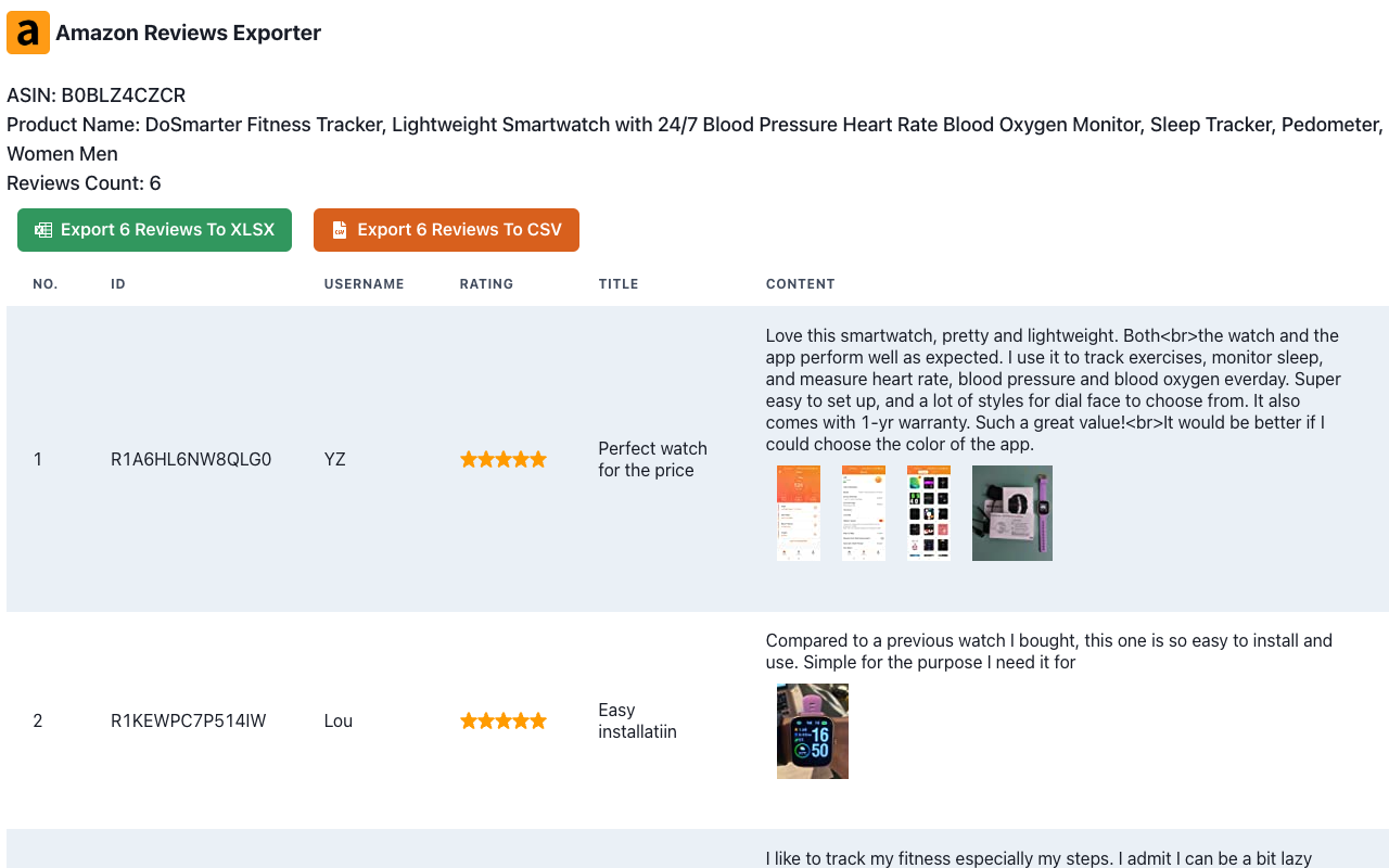 Amazon reviews downloader截图1