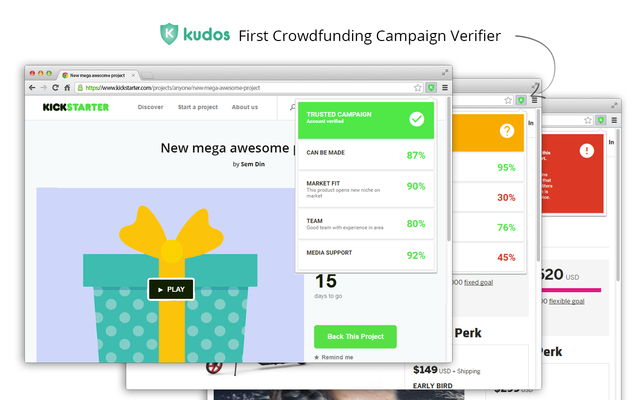 Kudos - Crowdfunding Campaign Verifier截图1