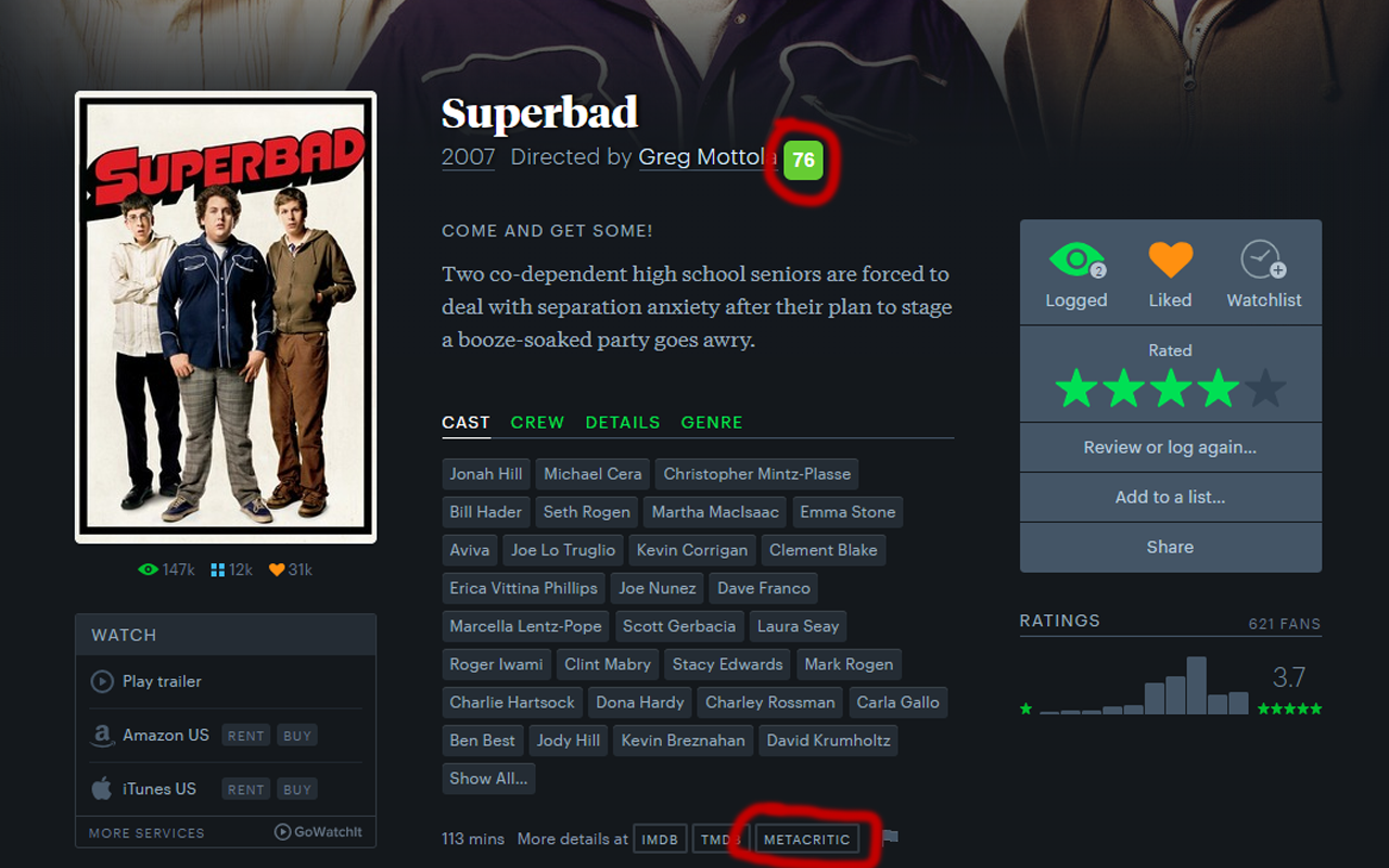 Letterboxd Metacritic Addon截图3