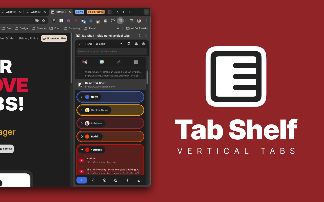 Tab Shelf - Side panel vertical tabs截图3