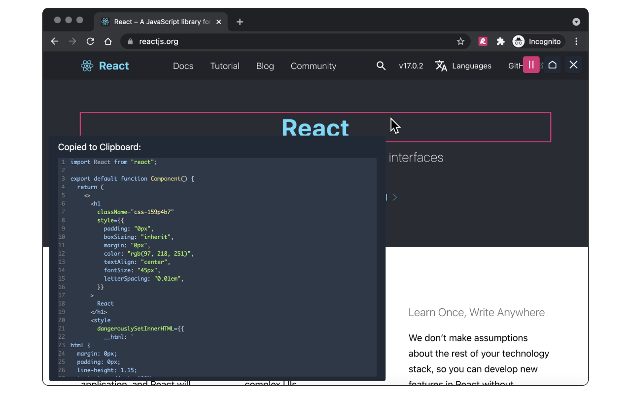 HTML to React截图1