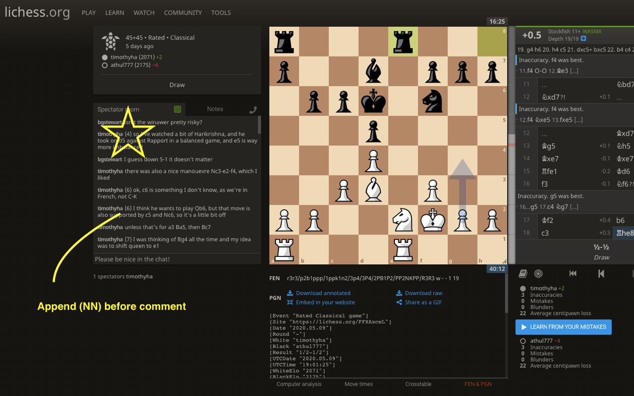 Lichess.org chat/whisper with move numbers截图1