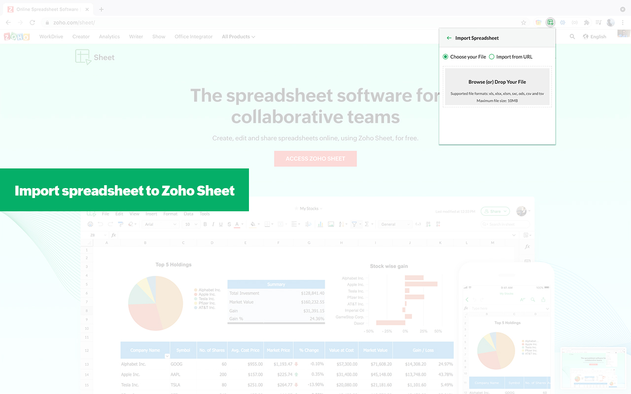 Zoho Sheet - Extension & Web Clipper截图1