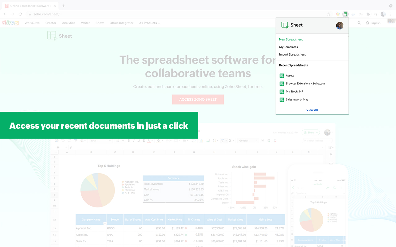 Zoho Sheet - Extension & Web Clipper截图3