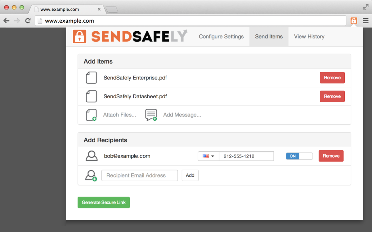 Chrome 和 Gmail 版 SendSafely 加密截图4