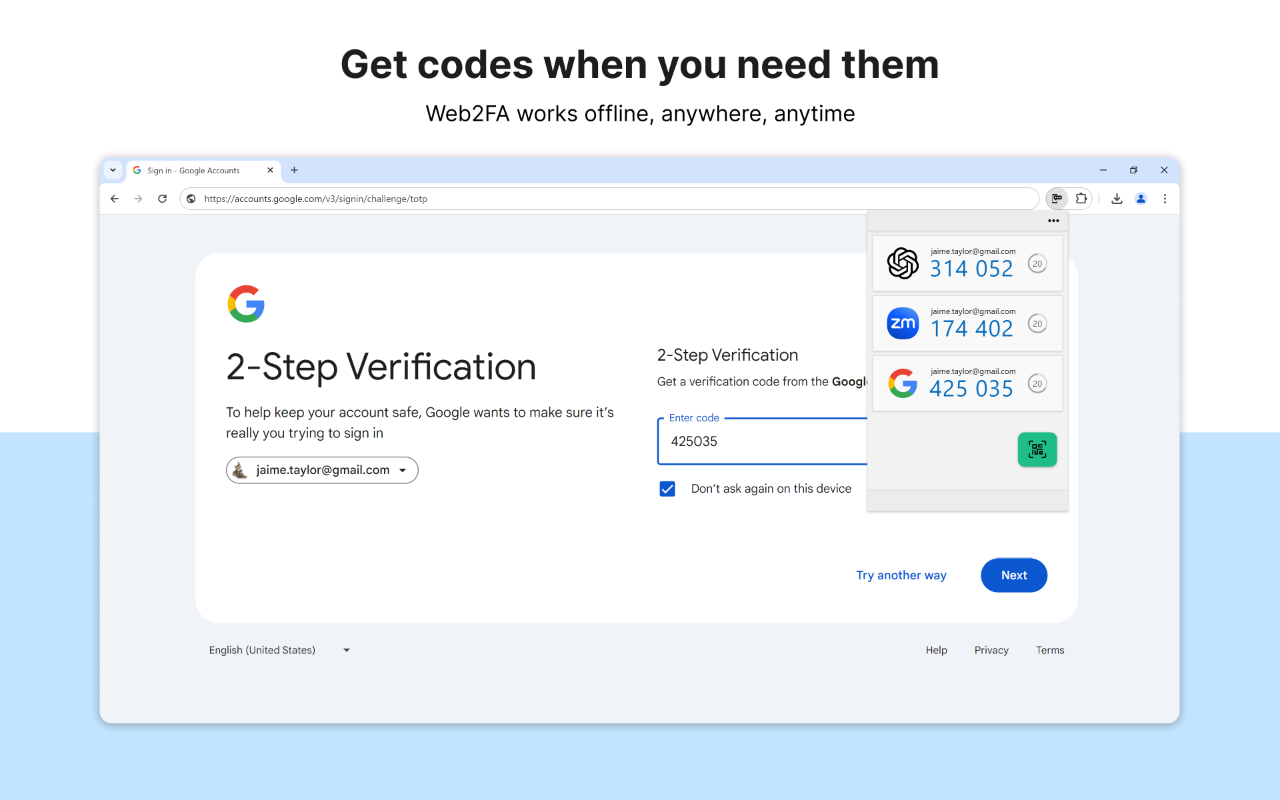 Web2FA - Authenticator截图4