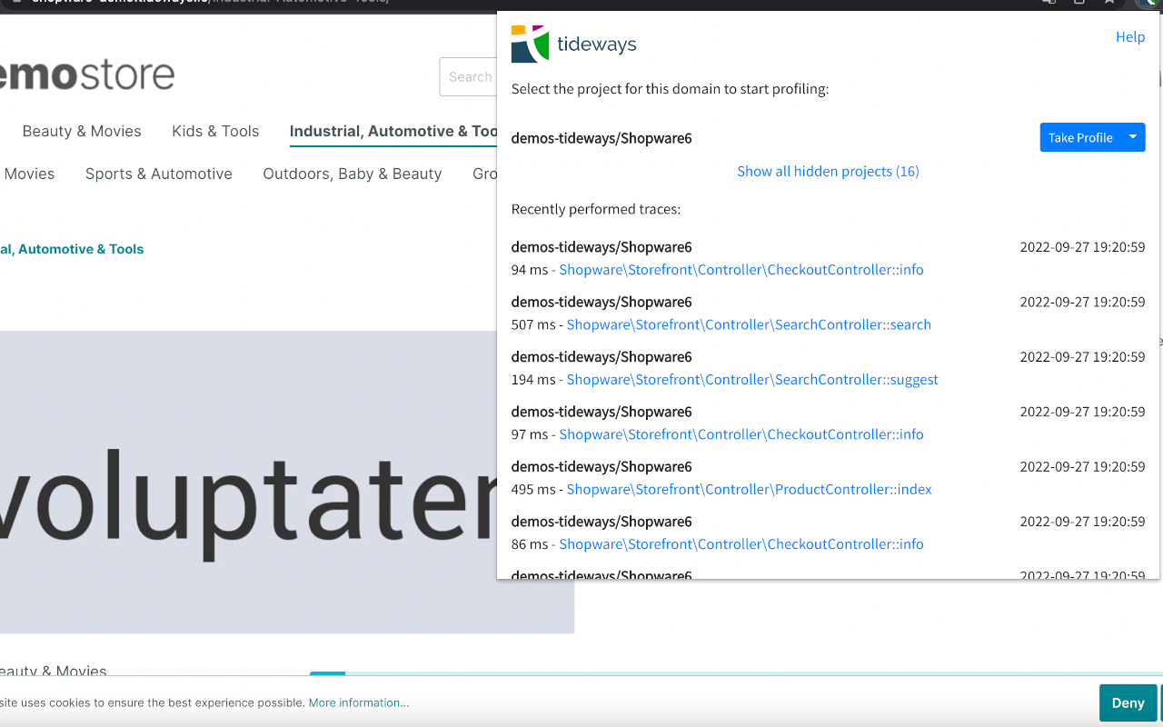 Tideways Profiler截图2