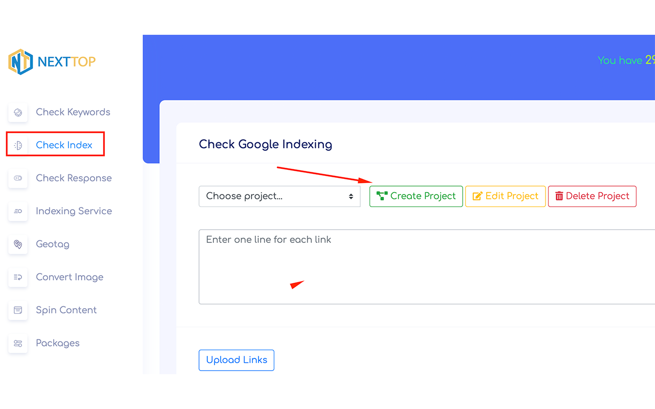 Google Index Checker - Nexttop.org截图1
