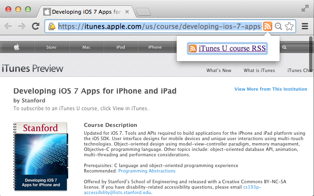 RSS links for iTunes U courses截图1