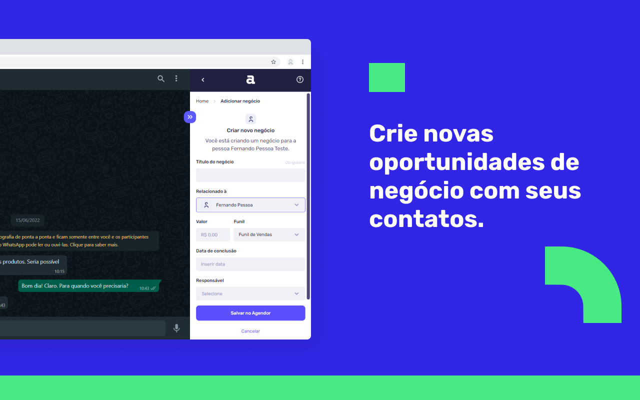CRM de vendas para Whatsapp Web - via Agendor截图1