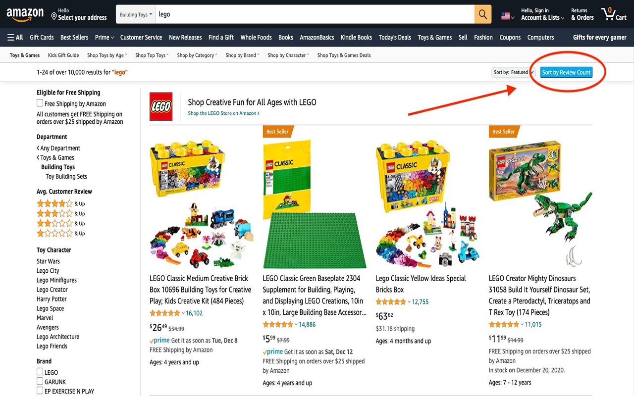 Sort By Review Count for Amazon截图1