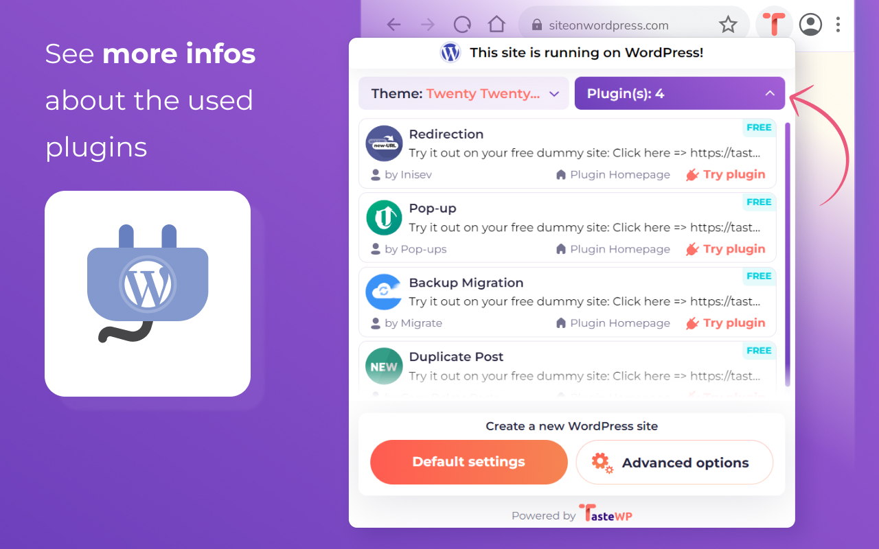 TasteWP: Free WordPress Instances截图1