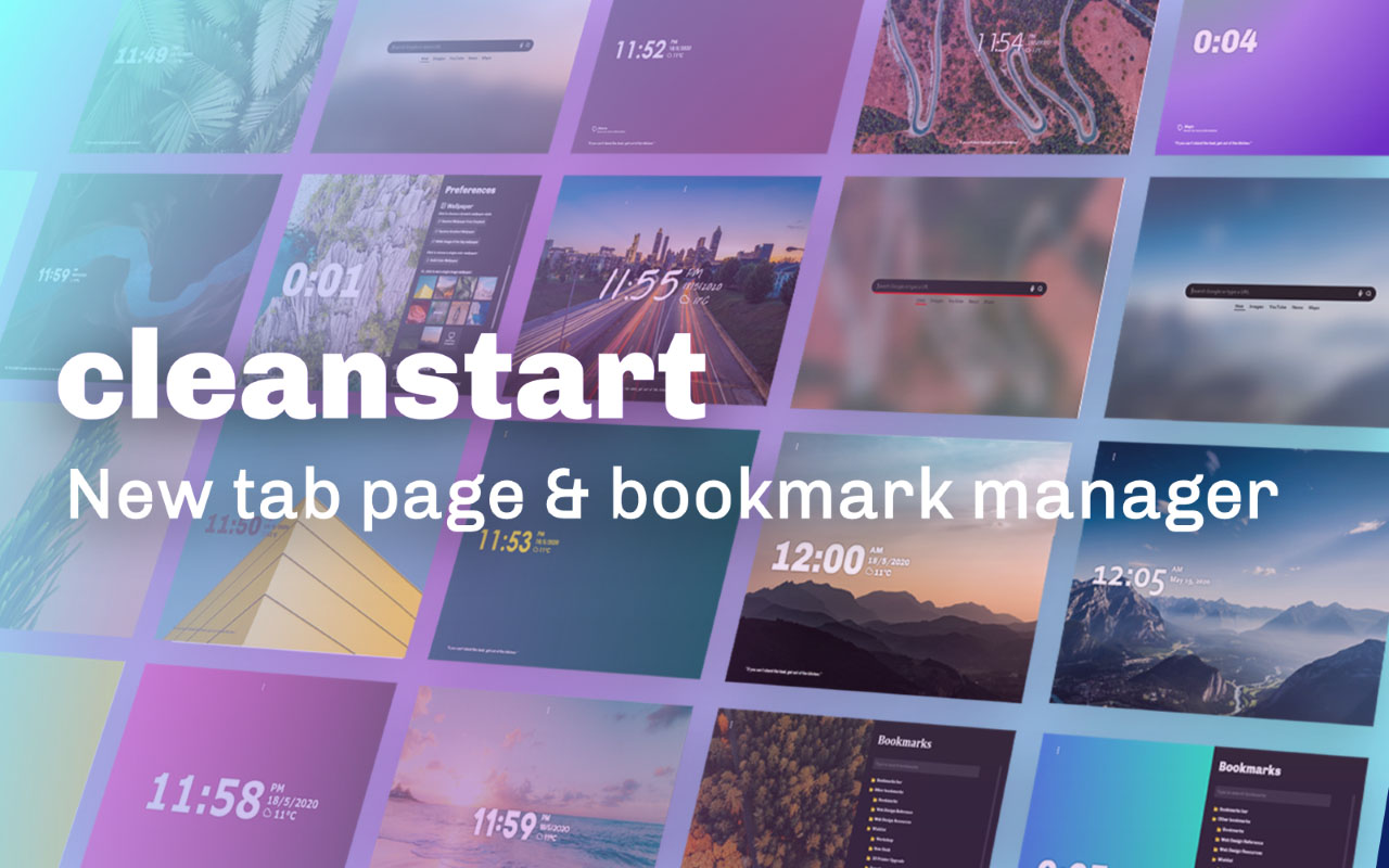 Cleanstart - New Tab Page & Bookmark Manager截图3