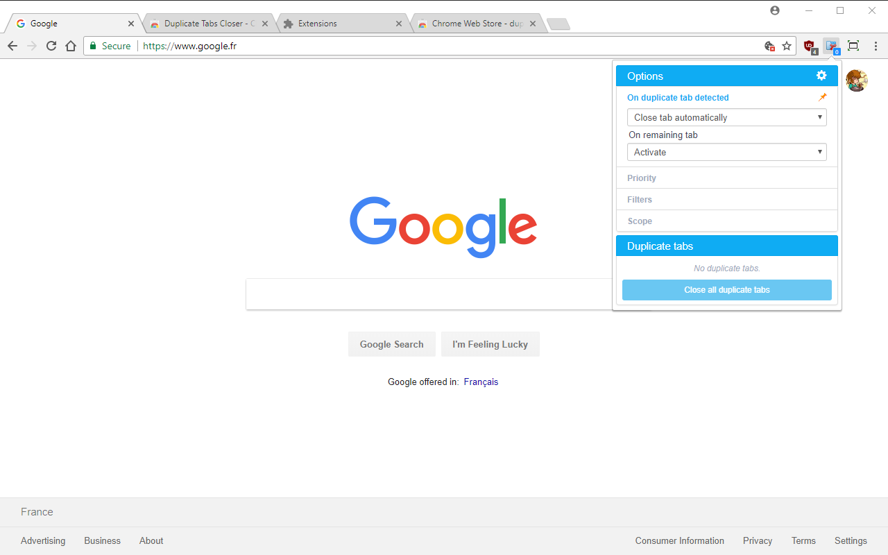 Duplicate Tabs Closer截图1