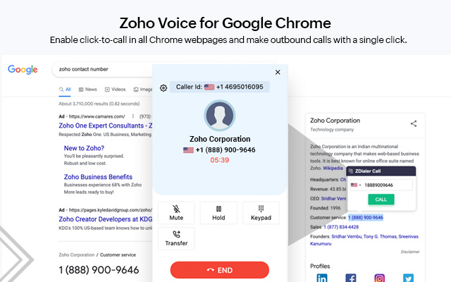 ZDialer - Zoho Voice Extension截图2