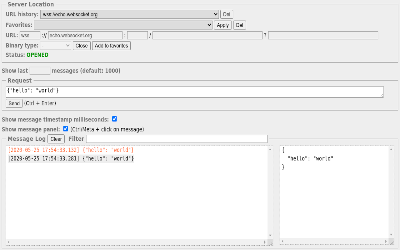 Simple WebSocket Client截图1