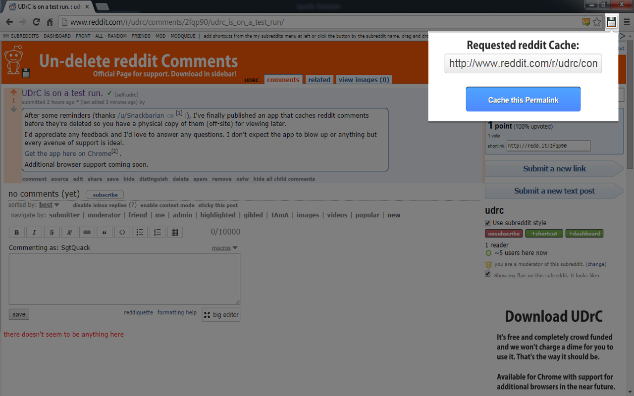 Un-Delete reddit Comments截图3