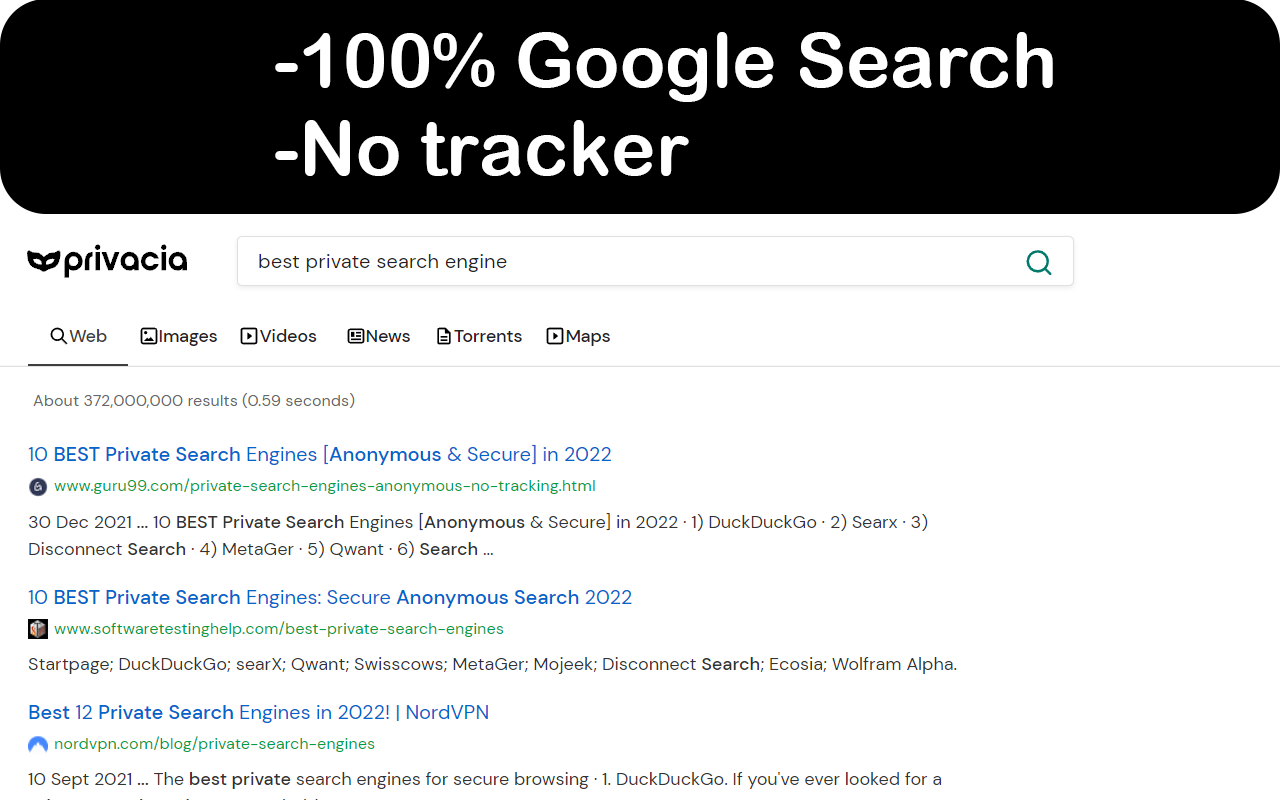 Privacia - Fast and Private Search Engine截图1
