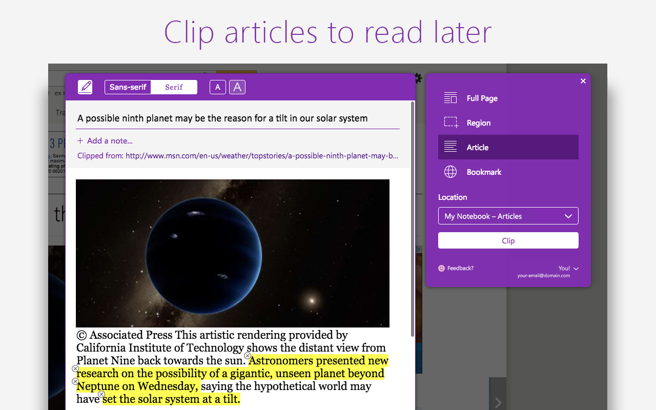 OneNote Web Clipper截图1