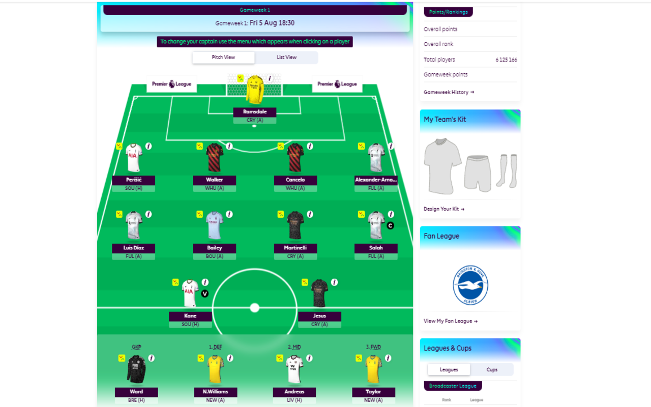 Fantasy Premier League 22/23 Enable Away Kits截图1
