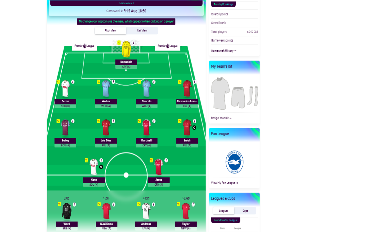 Fantasy Premier League 22/23 Enable Away Kits截图2