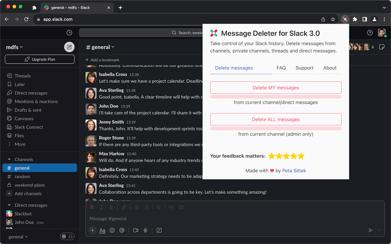 Message Deleter for Slack 3.0截图1