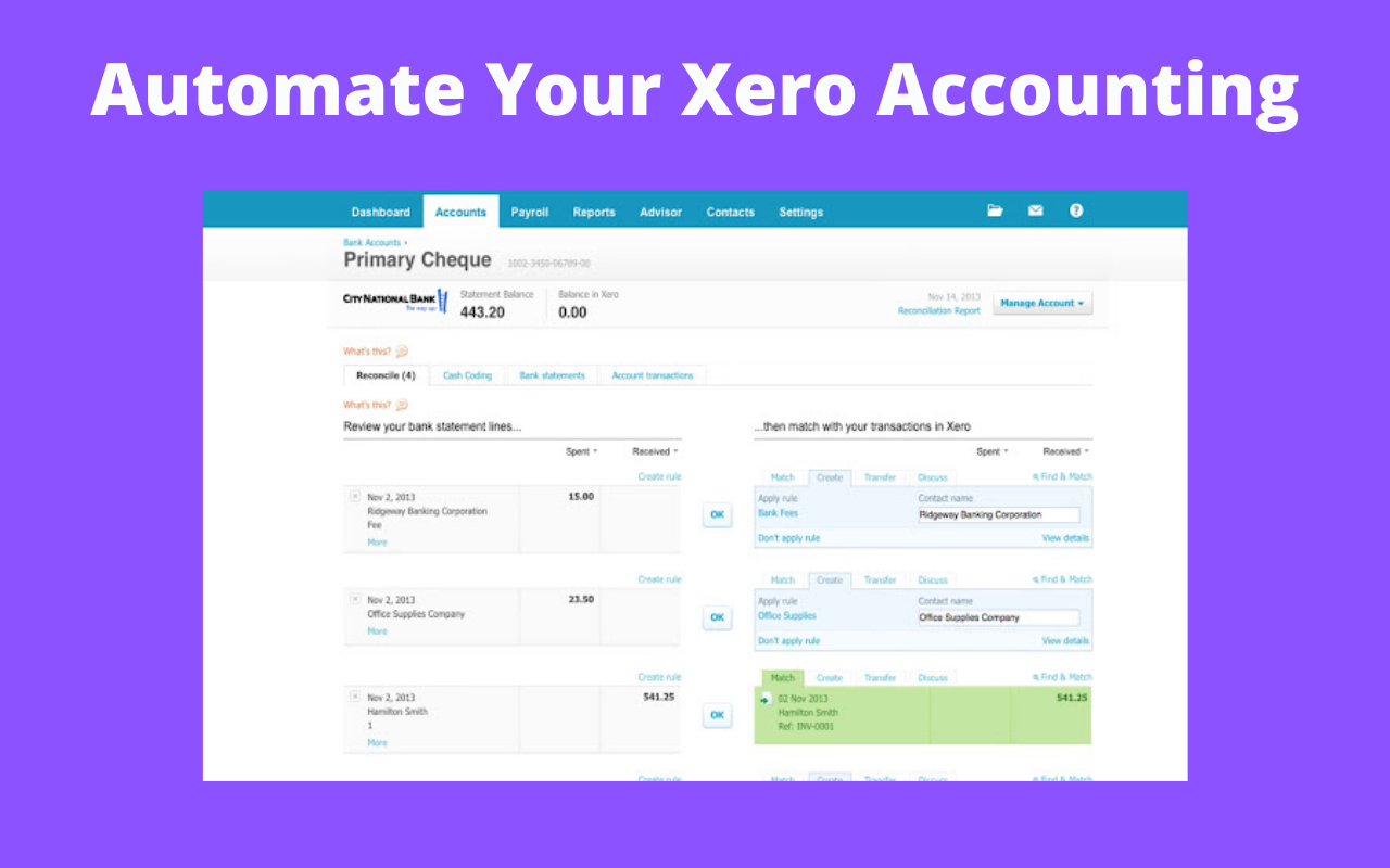 Xero Accounting Reconciliation Automation截图2