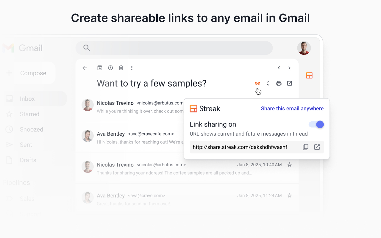 Streak Email Sharing for Gmail截图3