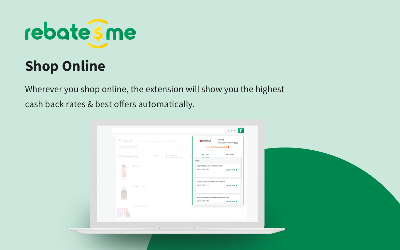 The RebatesMe Cash Back Button截图4