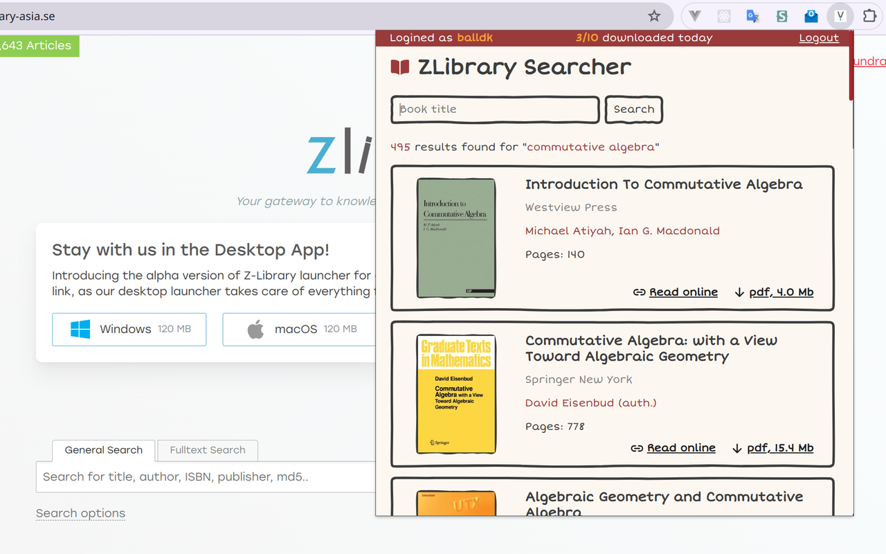 ZLibrary Searcher截图2